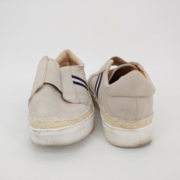 CCOCCI Womens Marcus Slip On Sneaker Beige Faux Leather Elastic Inset Flat 8 - Picture 3 of 11